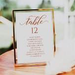 Tableau Numéro de table de script orange brûlé - T<br><div class="desc">Design moderne et élégant imprimé Burnt Orange Calligraphie Script Numéro de tableau Sièges Cartes graphiques qui peuvent être customisées avec votre texte et ajouter chaque carte numéro de tableau à votre panier, un par un. Cliquez sur le bouton "Customiser" et utilisez notre outil de conception pour modifier ce modèle. Découvrez...</div>