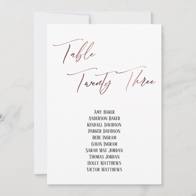 Tableau Or Rose décontracté 23 Tableau de sièges (Devant)