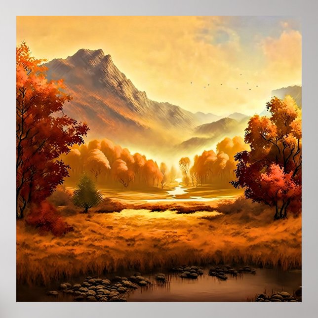 Tableau paysage d'automne-1 (Devant)