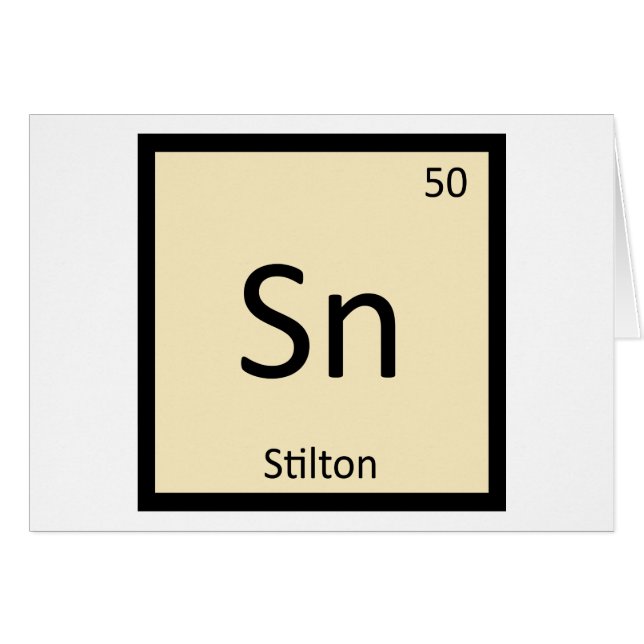 Tableau périodique de la chimie du fromage Stilton (Devant horizontal)