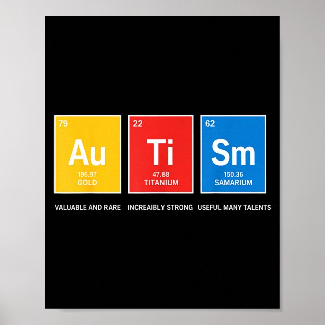 tableau périodique de la sensibilisation à l'autis (Devant)