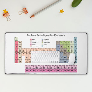 Tableau périodique en Français Tapis de bureau