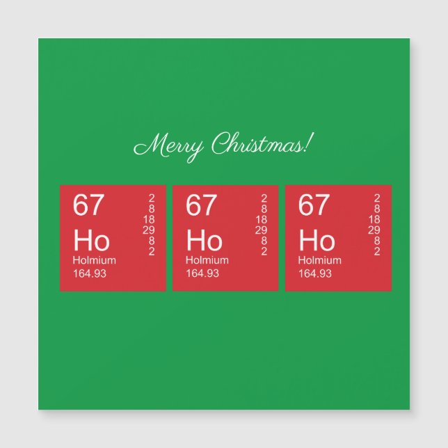 Tableau périodique personnalisable rouge et vert H (Devant)