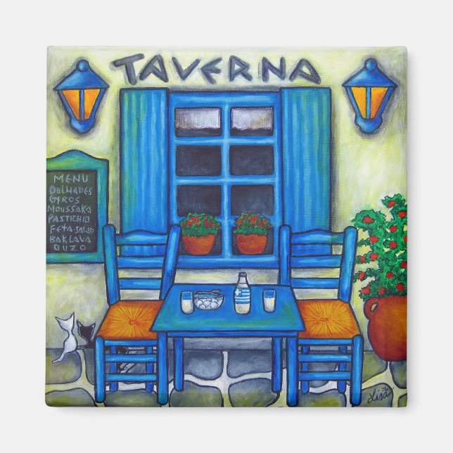 Tableau pour deux en Grèce Magnet (Devant)