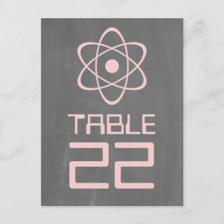 Tableau rose atomique Numéro de table Carte postal