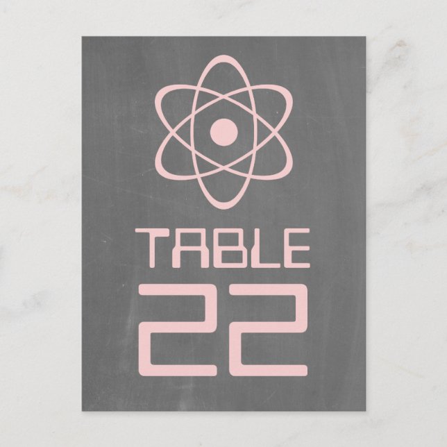 Tableau rose atomique Numéro de table Carte postal (Devant)