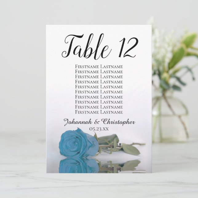 Tableau Rose bleu turquoise Grande table (Debout devant)