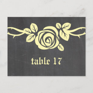 Tableau rose jaune Numéro de table Carte postale