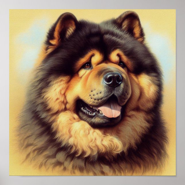 Tableau vintage Chow-Chow (Devant)