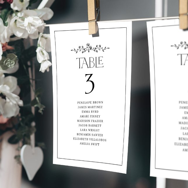 Tableaux de placement élégants à monogramme floral (Elegant Floral Monogram Table Seating Charts)
