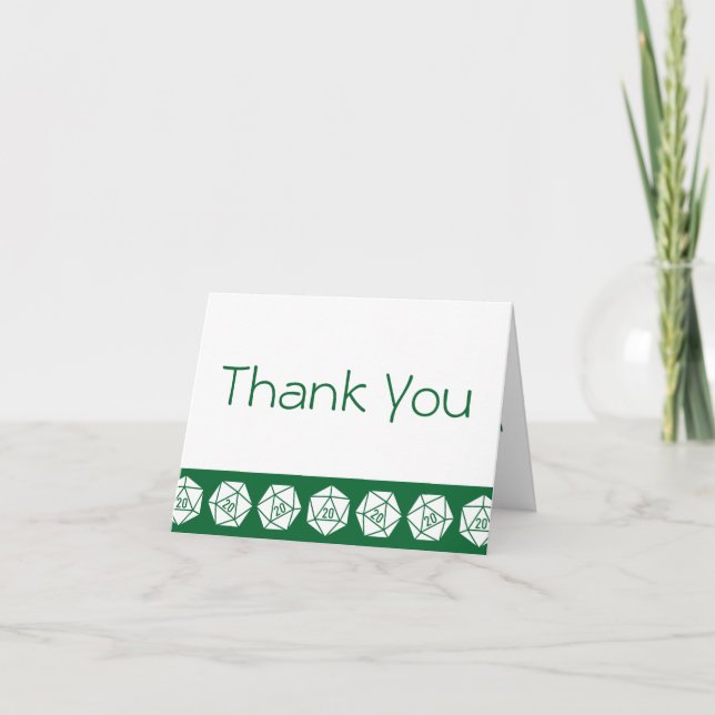 Tabletop Chic dans le Carte de remerciements vert (Devant)