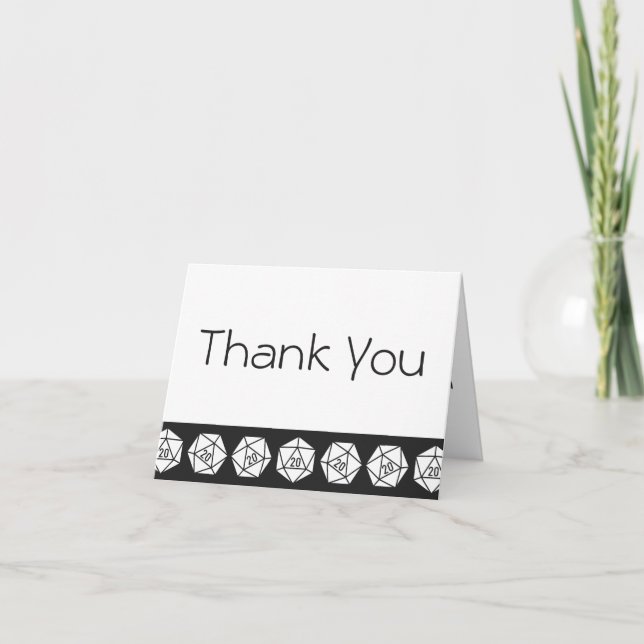 Tabletop Chic en Carte de remerciements noir (Devant)