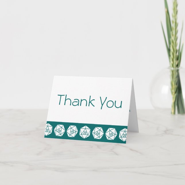 Tabletop Chic en Carte de remerciements Turquoise (Devant)