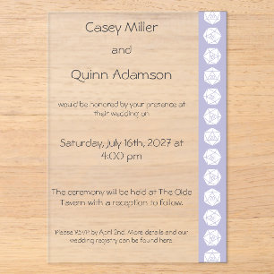 Tabletop Chic en lavande Invitation de mariage en