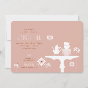 Tabletop Thé Floral Baby shower Invitation