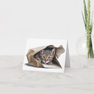 Tablette Chat dans sac en papier