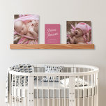 Tablette Pour Photos Photo personnalisée Baby Plaque Nursery Nouveau-né<br><div class="desc">Créez votre propre galerie de photos de pépinière avec cette tour de photo moderne. Personnalisé avec vos deux photos préférées de nouveau-nés et une plaque pour nom personnalisé dans un script rétro inspiré et texte personnalisé pour un message d'amour ou la date de naissance. La couleur Arrière - plan peut...</div>