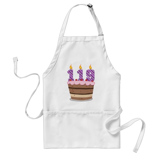 Tablier 119 ans sur le gâteau d'anniversaire (Devant)