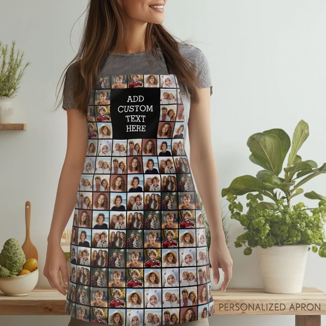 Tablier 11 Photo Collage Motif - Monogramme personnalisé (Personalized Apron)