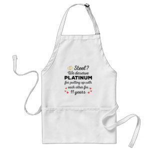 Tablier 11e anniversaire Mariage I - Steel Funny Couple
