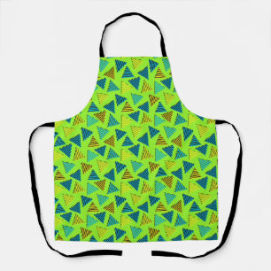 Tablier 1980/90 Retro Neon Green Triangle Motif