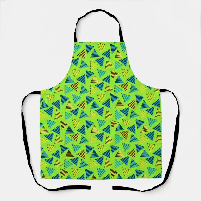 Tablier 1980/90 Retro Neon Green Triangle Motif (Recto)