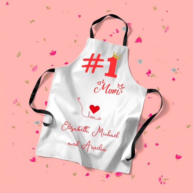 Tablier #1 Mom Love Personalized Apron (Créateur téléchargé)