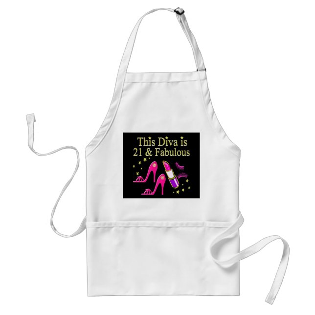 TABLIER 21 & FABULOUS PINK SHOE ET LIPSTICK DIVA DESIGN (Devant)