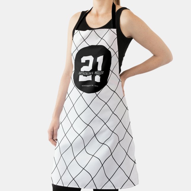 Tablier 21e anniversaire personnalisé Moderne et élégant (Insitu)