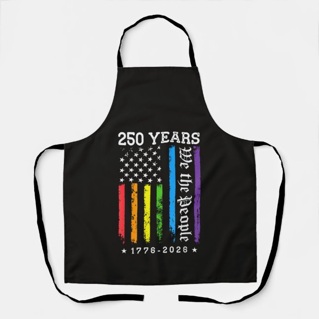 Tablier 250 Ans de Drapeau de Fierté LGBT Américain 250e A (Recto)