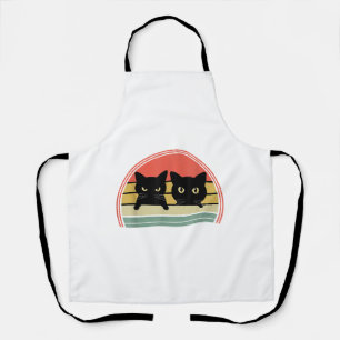 Tablier 2 Chats noirs Pékin Vintage Retro Chat Animal Love