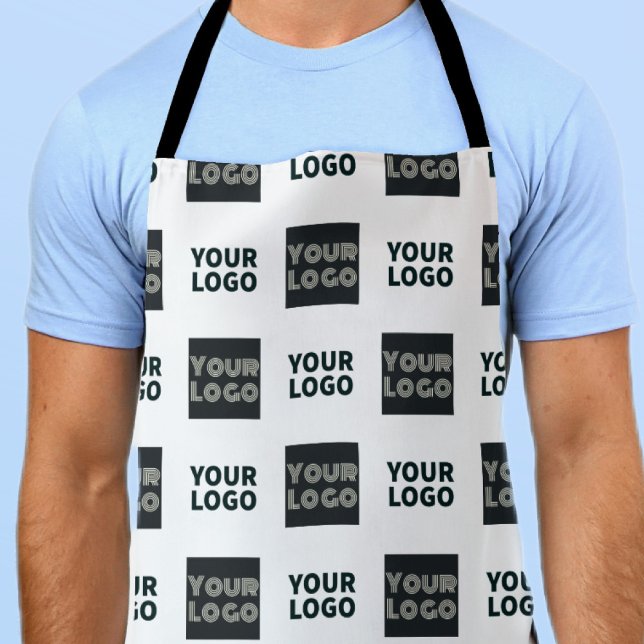 Tablier 2 Logos Simples Logos Répétitifs | Blanc (Créateur téléchargé)