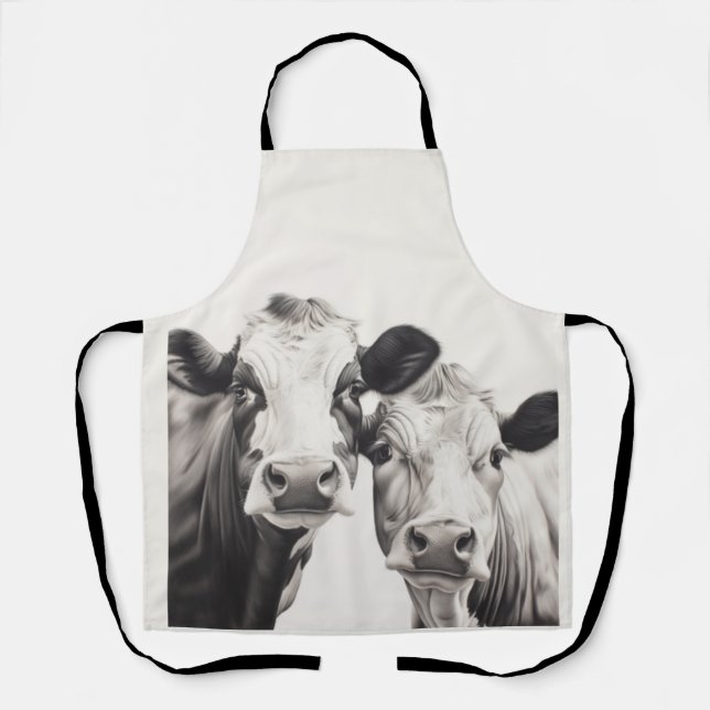 Tablier 2 Vaches De Boeuf Vous Regardant Barbeque Apron (Recto)