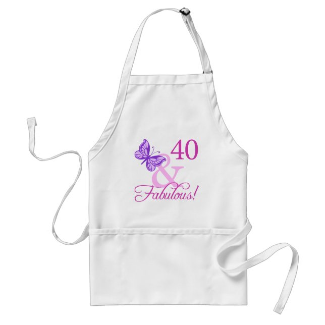 Tablier 40 Et Cadeaux Fabuleux D'Anniversaire (Plum) (Devant)