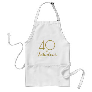 Tablier 40 et Fabulous Gold Text Anniversaire