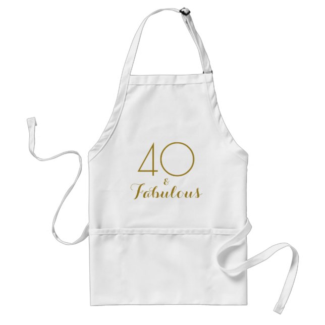 Tablier 40 et Fabulous Gold Text Anniversaire (Devant)