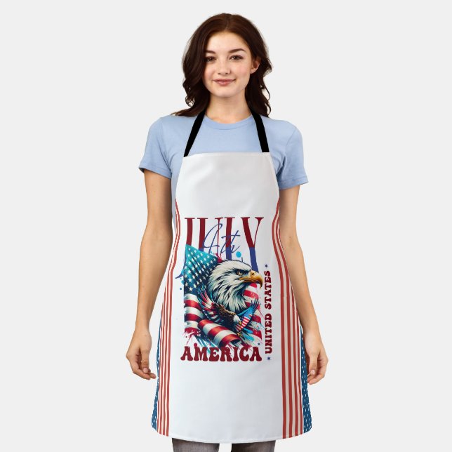 Tablier 4 juillet American Eagle Sublimation-61904 (Porté)
