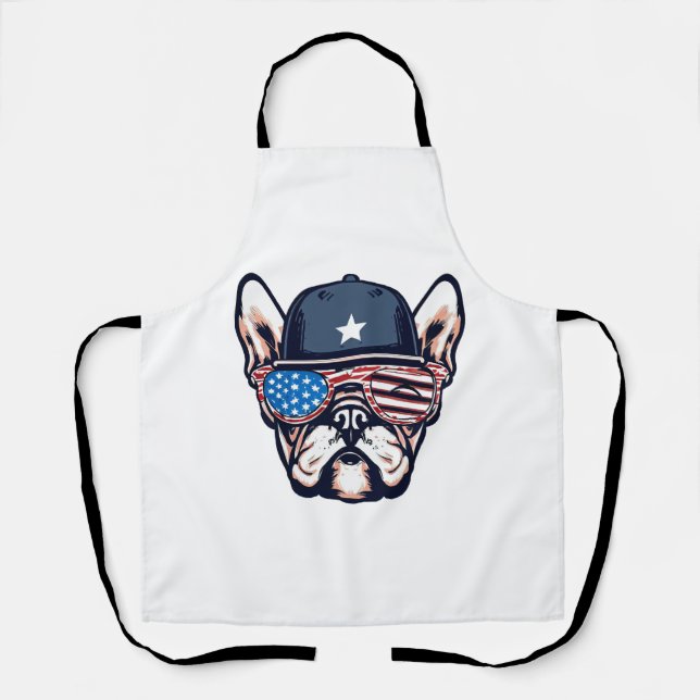 Tablier 4 juillet du week-end de French Bulldog (Recto)