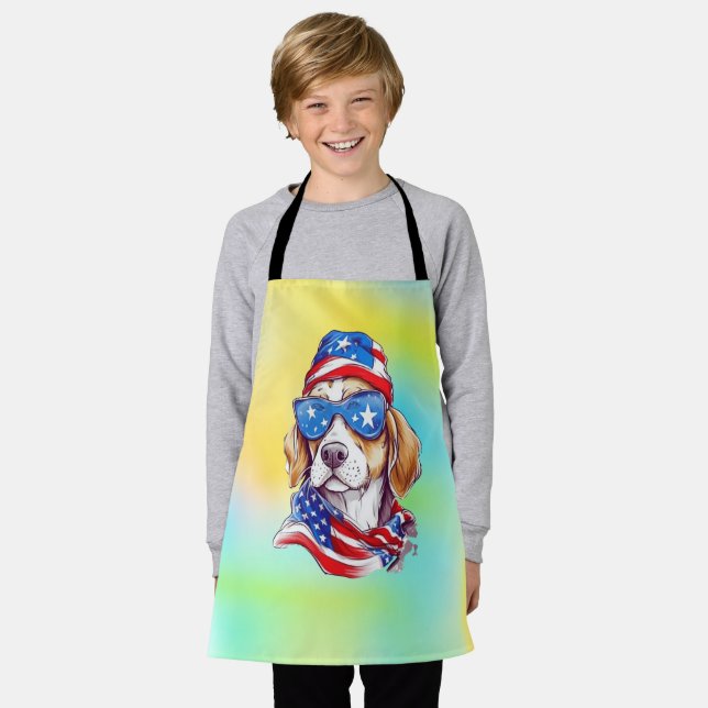 Tablier 4th Of July Dog Sublimation-66361 (Porté)