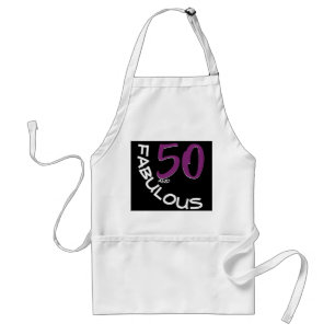 Tablier 50 ans et fabuleuse typographie blanche violette