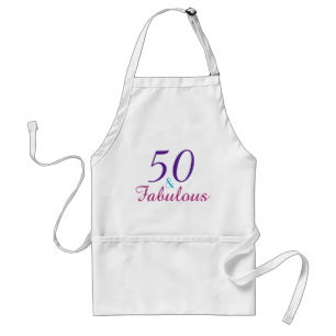 Tablier 50 et Fabulous Purple Rose Bleu fête d'anniversair