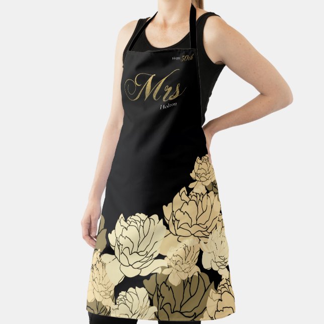 Tablier 50e anniversaire or et jaune (Insitu)