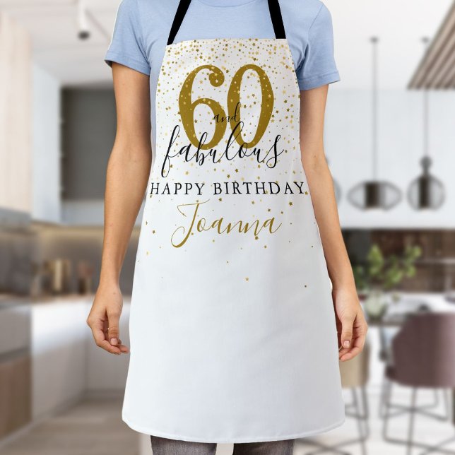 Tablier 60 et fabuleux anniversaire Elegant Gold et Black (60 and Fabulous Birthday Elegant Gold and Black Apron)
