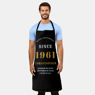 Tablier 60e anniversaire de naissance 1961 Black Gold Man'
