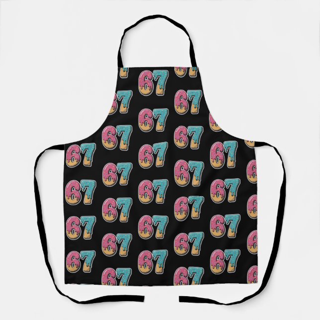 Tablier 67 Ice Cream Drip Meme Funny Six Seven Gen Alpha  (Recto)