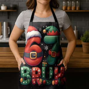 Tablier 67 Meme Six Seven Bruh Drôle de Noël 6 7