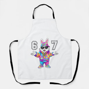 Tablier 67 Six Seven Bunny Tie Dye Easter Day 67 Mème Homm