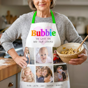 Tablier 6 Collage de photos Nous t'aimons Bubbie Multicolo