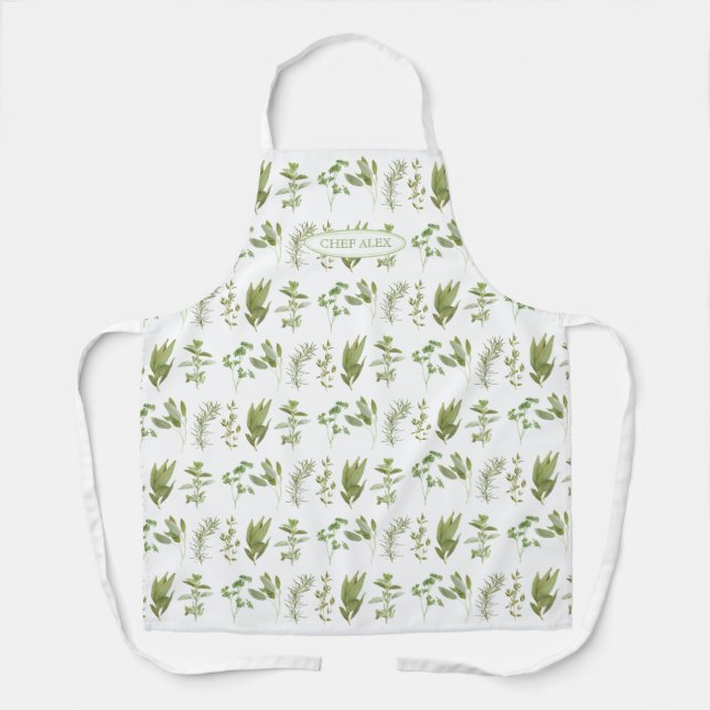 Tablier 6 HERBES FRAÎCHES Apron + Nom - moyen (Recto)
