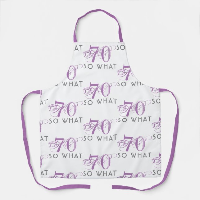 Tablier 70 Alors quelle drôle rose 70ème anniversaire femm (Recto)